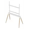 Suporte de chão para TV Gembird TVS-86F-01-W de 55–86" (2,18 m), VESA até 600x400, altura 113–144 cm, máx. 40 kg, branco/madeira