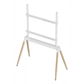 Suporte de chão para TV Gembird TVS-86F-01-W de 55–86" (2,18 m), VESA até 600x400, altura 113–144 cm, máx. 40 kg, branco/madeira