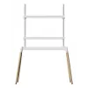 Suporte de chão para TV Gembird TVS-86F-01-W de 55–86" (2,18 m), VESA até 600x400, altura 113–144 cm, máx. 40 kg, branco/madeira
