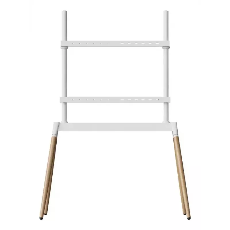 Suporte de chão para TV Gembird TVS-86F-01-W de 55–86" (2,18 m), VESA até 600x400, altura 113–144 cm, máx. 40 kg, branco/madeira