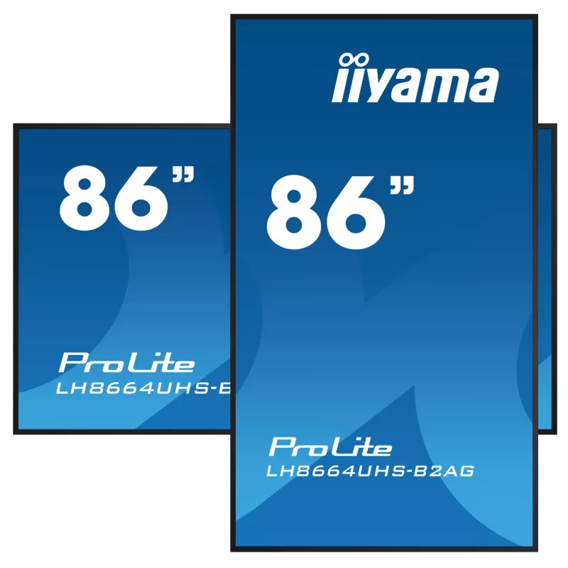 Ecrã de sinalética iiyama LH8664UHS-B2AG Digital Signage ecrã plano 2,17 m (85,6 polegadas) Wi-Fi 500 cd/m² 4K Ultra HD preto processador integrado Android 11 24/7