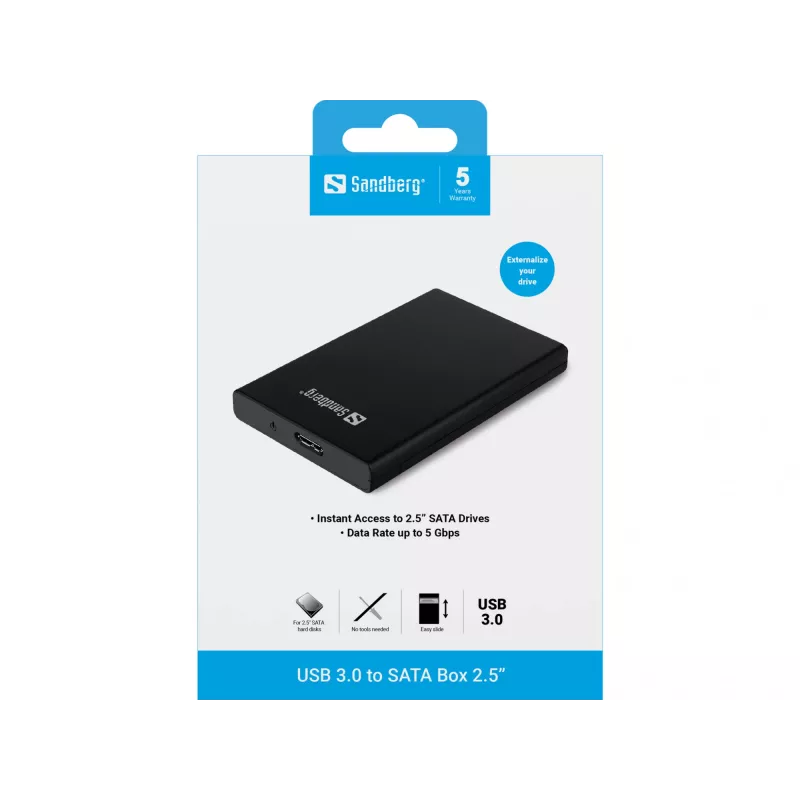 Caixa para HDD/SSD Sandberg USB 3.0 to SATA Box 2.5''