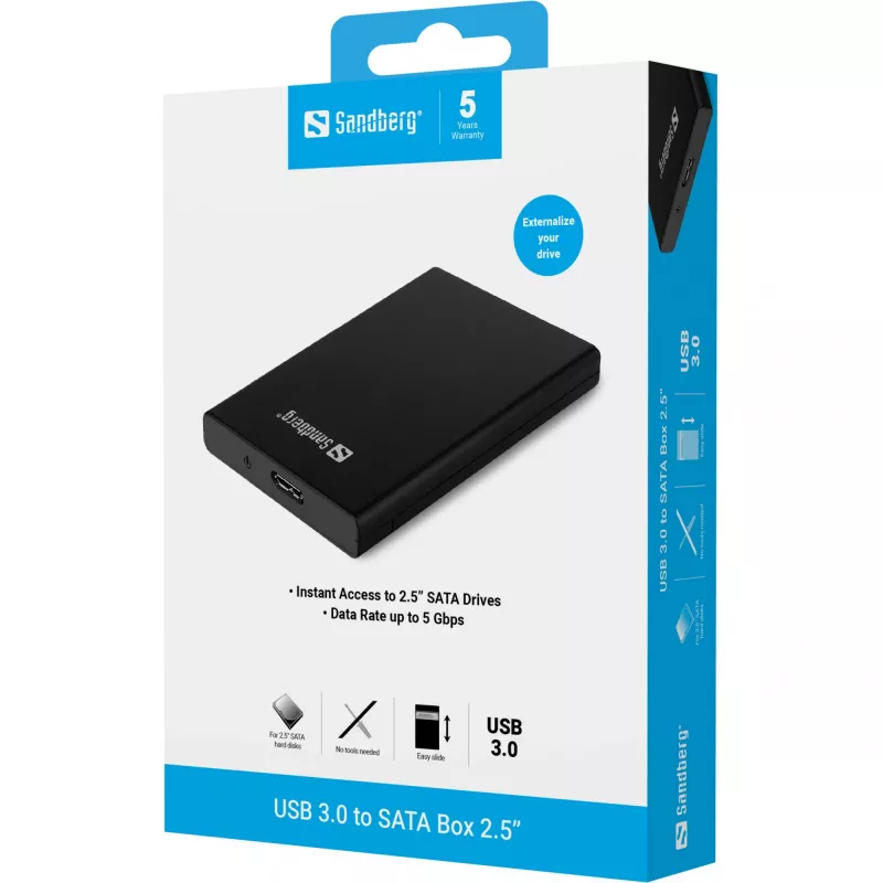 Caixa para HDD/SSD Sandberg USB 3.0 to SATA Box 2.5''