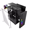 Caixa de PC GEMBIRD Fornax 2000 RGB Midi Tower preta — Micro ATX/ITX/ATX, 1 ventoinha traseira de 120mm, 2 baías de 2,5 polegadas, 2x3.0 USB-A, vidro temperado