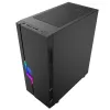 Caixa de PC GEMBIRD Fornax 2000 RGB Midi Tower preta — Micro ATX/ITX/ATX, 1 ventoinha traseira de 120mm, 2 baías de 2,5 polegadas, 2x3.0 USB-A, vidro temperado
