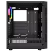 Caixa de PC GEMBIRD Fornax 2000 RGB Midi Tower preta — Micro ATX/ITX/ATX, 1 ventoinha traseira de 120mm, 2 baías de 2,5 polegadas, 2x3.0 USB-A, vidro temperado