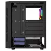 Caixa de PC GEMBIRD Fornax 2000 RGB Midi Tower preta — Micro ATX/ITX/ATX, 1 ventoinha traseira de 120mm, 2 baías de 2,5 polegadas, 2x3.0 USB-A, vidro temperado