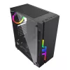 Caixa de PC GEMBIRD Fornax 2000 RGB Midi Tower preta — Micro ATX/ITX/ATX, 1 ventoinha traseira de 120mm, 2 baías de 2,5 polegadas, 2x3.0 USB-A, vidro temperado
