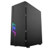 Caixa de PC GEMBIRD Fornax 2000 RGB Midi Tower preta — Micro ATX/ITX/ATX, 1 ventoinha traseira de 120mm, 2 baías de 2,5 polegadas, 2x3.0 USB-A, vidro temperado