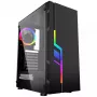 Caixa de PC GEMBIRD Fornax 2000 RGB Midi Tower preta — Micro ATX/ITX/ATX, 1 ventoinha traseira de 120mm, 2 baías de 2,5 polegadas, 2x3.0 USB-A, vidro temperado