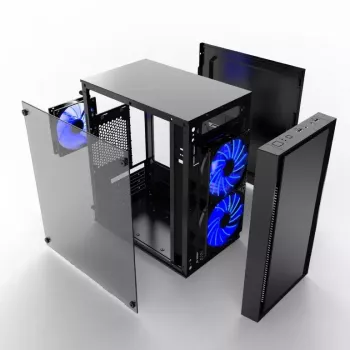 Caixa de computador Gembird CCC-FORNAX-960B Midi Tower preta