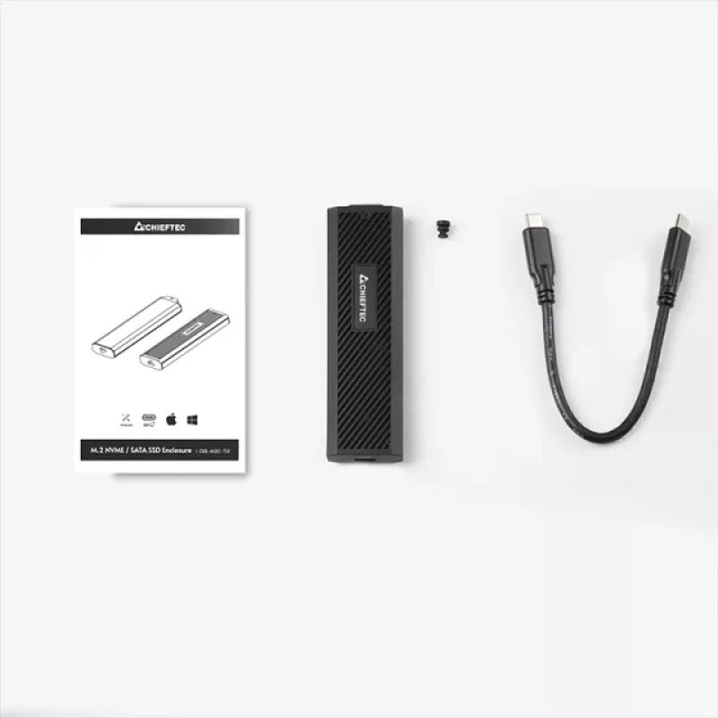 Chieftec CEB-M2C-TLE - caixa de armazenamento - M.2 - cartão M.2 NVMe - USB 3.2 (Gen 2)