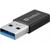 Unidade de DVD Sandberg USB-C/A, preto, Tray, Desktop/Laptop, DVD Super Multi DL, USB Type-C, CD-R, CD-ROM, CD-RW, DVD+R DL, DVD-R, DVD-R DL, DVD-RAM, DVD-ROM, DVD-RW