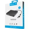 Unidade de DVD Sandberg USB-C/A, preto, Tray, Desktop/Laptop, DVD Super Multi DL, USB Type-C, CD-R, CD-ROM, CD-RW, DVD+R DL, DVD-R, DVD-R DL, DVD-RAM, DVD-ROM, DVD-RW