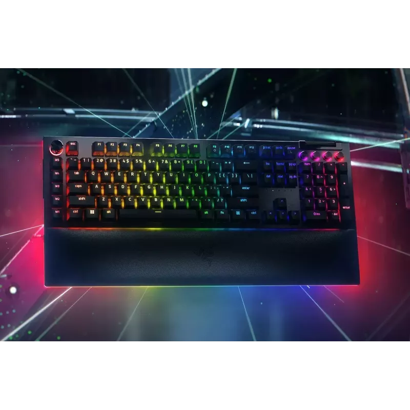 Teclado Razer BlackWidow V4 Pro Gaming USB QWERTY US International preto Mecânico RGB LED