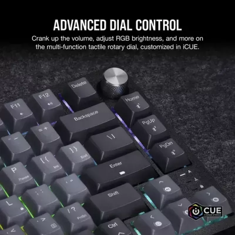 Teclado mecânico de gaming Corsair K65 PLUS WIRELESS RGB Wireless USB preto
