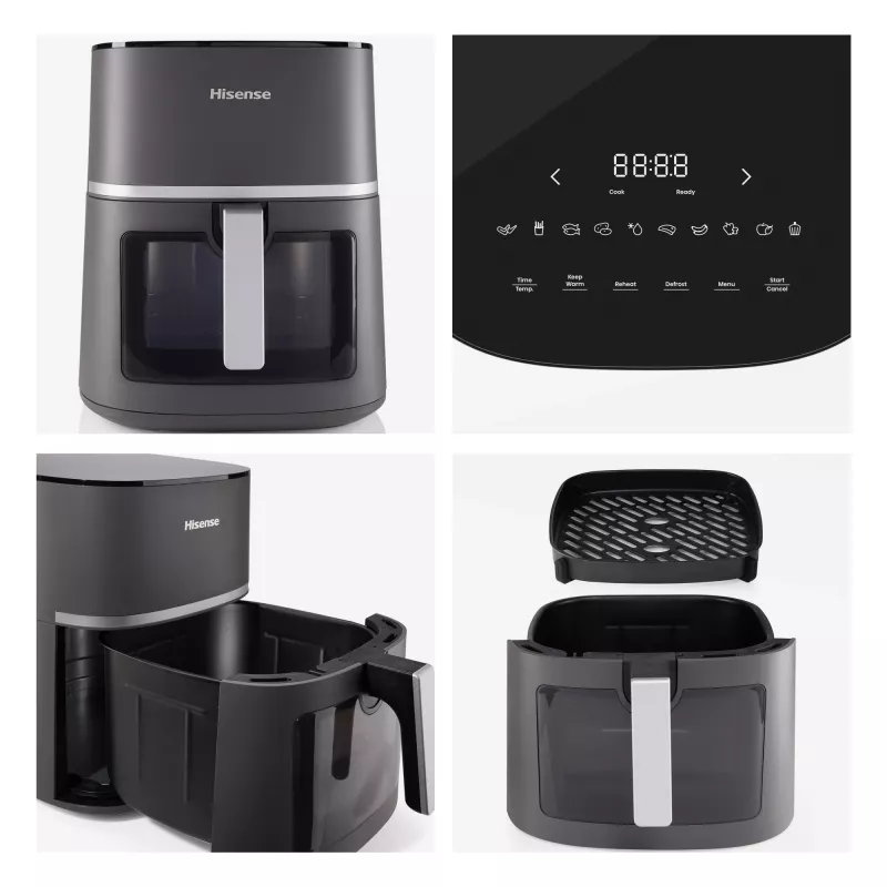 Hisense HAF1900D fritadeira de ar quente, 7 l, 1800 W, 200 °C, 10 programas predefinidos