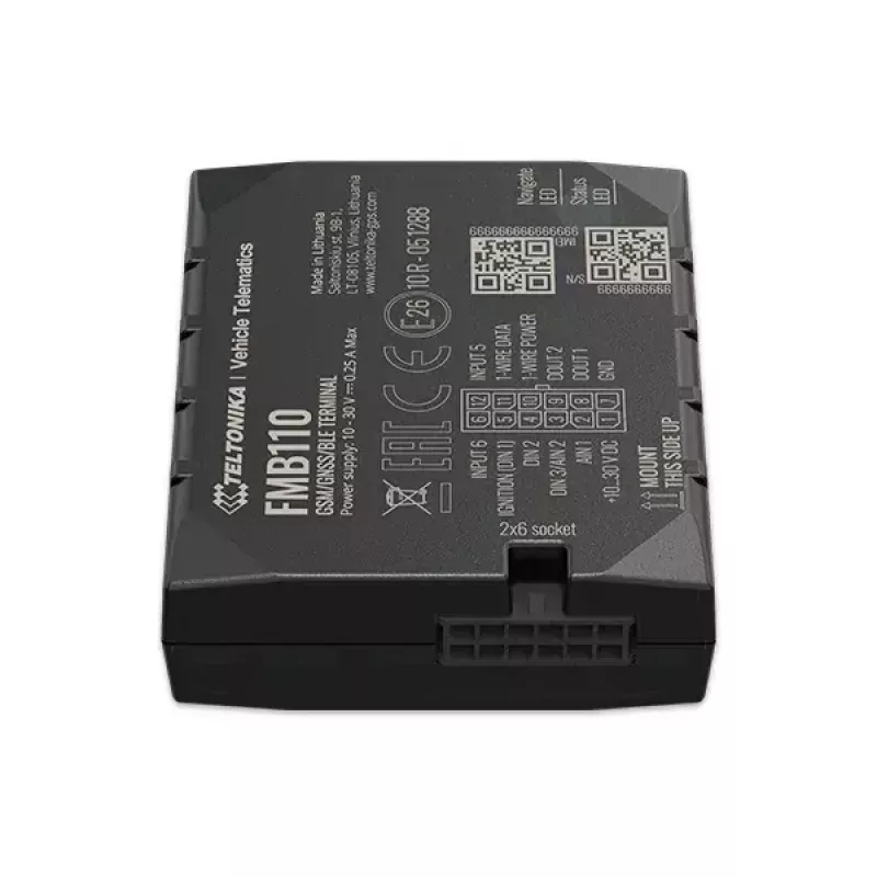 Rastreador GPS Teltonika FMB110 Automóvel Preto resistente ao pó 0,128 GB