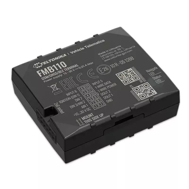 Rastreador GPS Teltonika FMB110 Automóvel Preto resistente ao pó 0,128 GB