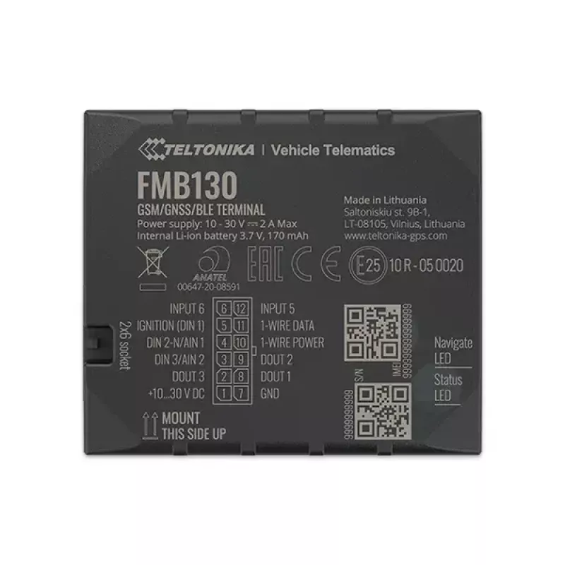 Rastreador GPS Teltonika FMB130 Automóvel Preto