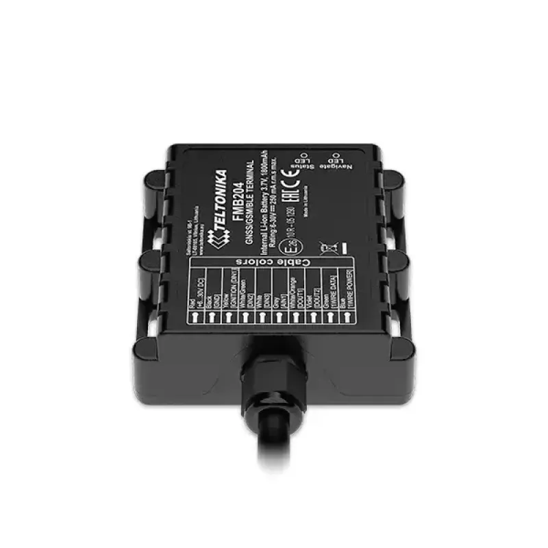 Rastreador GPS Teltonika FMB204 Universal Preto Single SIM 1800 mAh