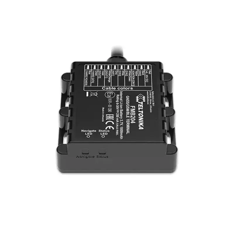Rastreador GPS Teltonika FMB204 Universal Preto Single SIM 1800 mAh