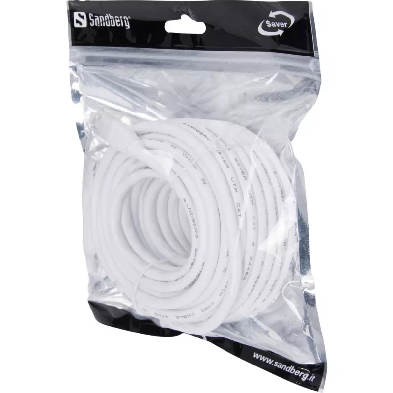 Cabo de rede Sandberg UTP Cat6 10m RJ-45 branco
