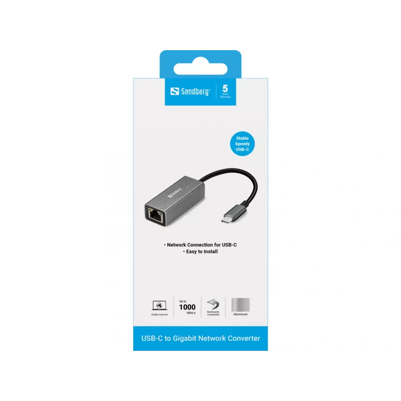 Adaptador de rede Sandberg USB-C Gigabit 136-04