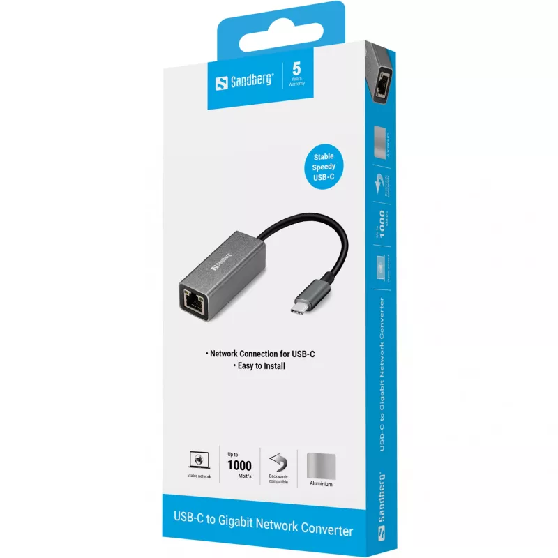 Adaptador de rede Sandberg USB-C Gigabit 136-04