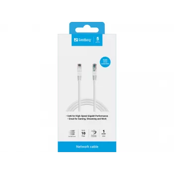 Cabo de rede Sandberg UTP Cat6 RJ-45 1 m branco