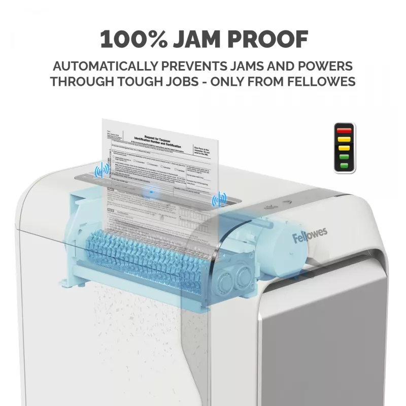 Destruidora de documentos Fellowes LX Series LX221 20 folhas micro-corte com recipiente extraível de 30 litros segurança máxima P5 branco