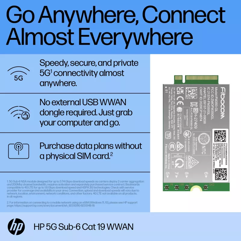 Placas/adaptadores de interface HP 5G Sub-6 Cat 19 WWAN