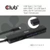 CLUB3D USB-C Hub 7-em-1 HDMI 4K60Hz slot de cartão SD TF 2x USB Type A USB Type C PD RJ45 funciona com Thunderbolt 3