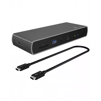 ICY BOX IB-DK8801-TB4 com fios Thunderbolt 4 antracite, preto