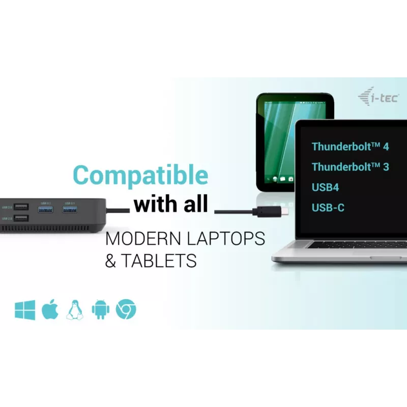 Docking station i-tec USB-C HDMI Dual DP com Power Delivery 100 W