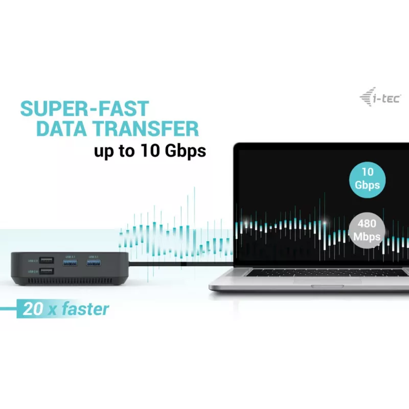Docking station i-tec USB-C HDMI Dual DP com Power Delivery 100 W