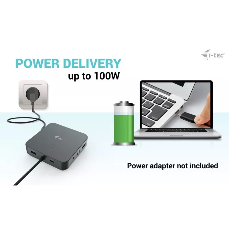 Docking station i-tec USB-C HDMI Dual DP com Power Delivery 100 W