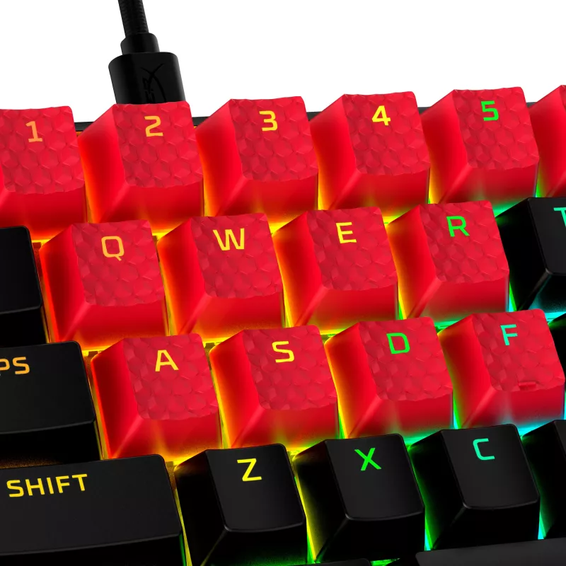 HyperX Rubber Keycaps - conjunto de acessórios gaming - vermelho (layout US)