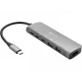 Sandberg 136-65 estação de ancoragem USB-C HDMI + 2x USB-A + 2x USB-C + PD 100 W, USB 3.2, 4K 60 Hz, alumínio, prateada