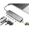 Sandberg 136-65 estação de ancoragem USB-C HDMI + 2x USB-A + 2x USB-C + PD 100 W, USB 3.2, 4K 60 Hz, alumínio, prateada