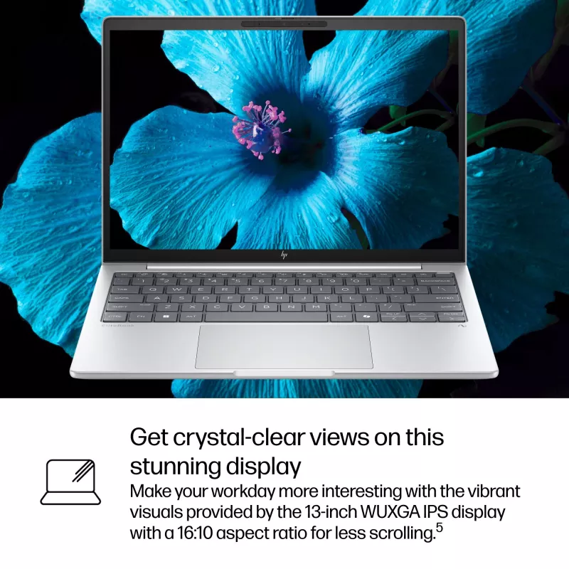 HP EliteBook 8 G1i 13 AI PC AD3B7ET portátil, 33,8 cm (13,3 polegadas) WUXGA, Intel Core Ultra 7 255U, 32 GB LPDDR5X, 512 GB SSD, Wi-Fi 7 (802.11be), Windows 11 Pro, Glacier Silver