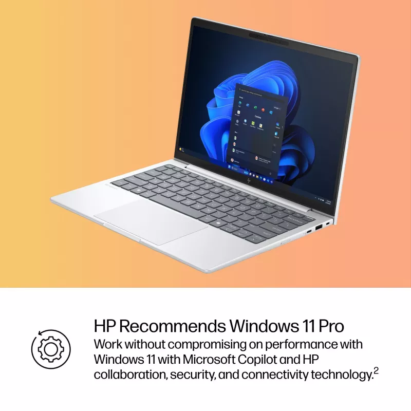 HP EliteBook 8 G1i 13 AI PC AD3B7ET portátil, 33,8 cm (13,3 polegadas) WUXGA, Intel Core Ultra 7 255U, 32 GB LPDDR5X, 512 GB SSD, Wi-Fi 7 (802.11be), Windows 11 Pro, Glacier Silver
