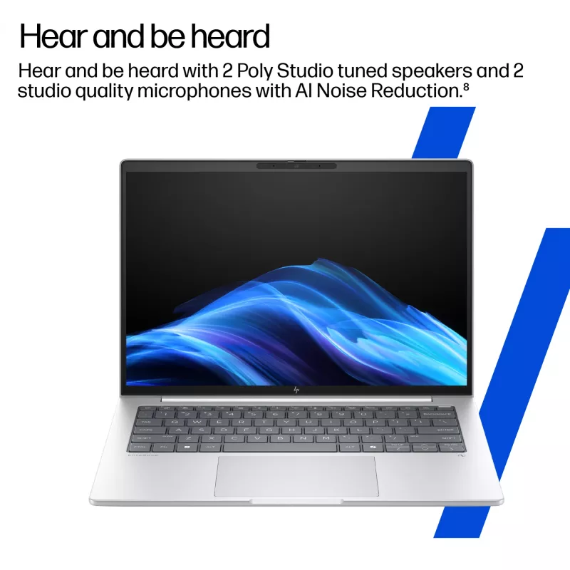 Portátil HP EliteBook 8 G1a Next Gen AI PC Copilot+ AMD Ryzen AI 5 340 14 polegadas WUXGA 24 GB DDR5 512 GB SSD Windows 11 Pro prateado
