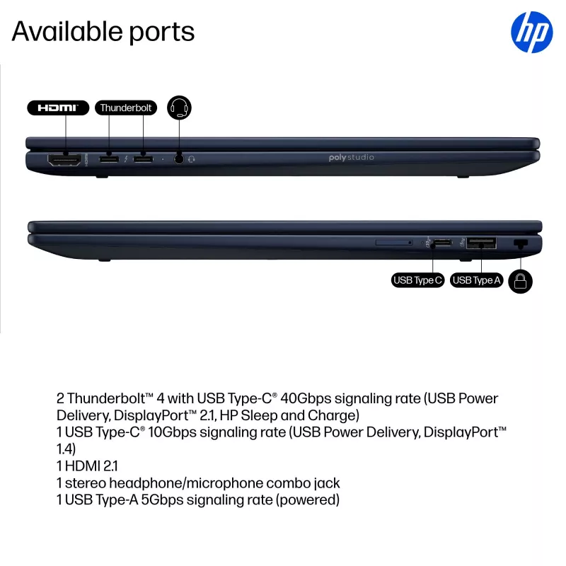 Portátil HP EliteBook X Flip G1i híbrido 2-em-1 Intel Core Ultra 5 228V 14 polegadas WUXGA tátil 32 GB LPDDR5x 512 GB SSD Wi‑Fi 7 Windows 11 Pro azul