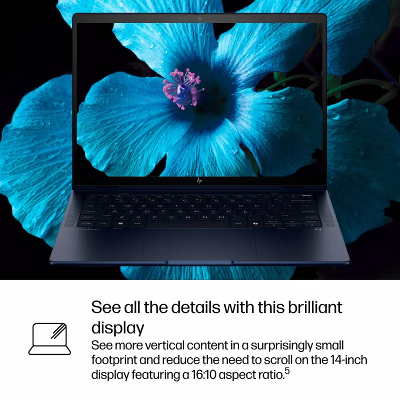 Portátil HP EliteBook X Flip G1i híbrido 2-em-1 Intel Core Ultra 5 228V 14 polegadas WUXGA tátil 32 GB LPDDR5x 512 GB SSD Wi‑Fi 7 Windows 11 Pro azul