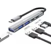 Hub Sandberg USB-C para 3xUSB-A+2xUSB-C SAVER USB 3.2 Gen 1 cinzento alumínio