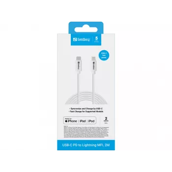 Cabo Sandberg USB-C PD para Lightning MFI 2M 2m Lightning USB C