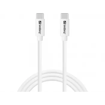 Cabo Sandberg USB-C USB-C 65W 1M SAVER, 1 m, USB C, USB C, USB 2.0, branco