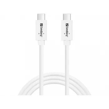 Cabo Sandberg USB-CC USB 3.2 Gen2 100W, 1M, 1 m, USB C, USB C, USB 3.2 Gen 2 (3.1 Gen 2), 10 Gbit/s, branco