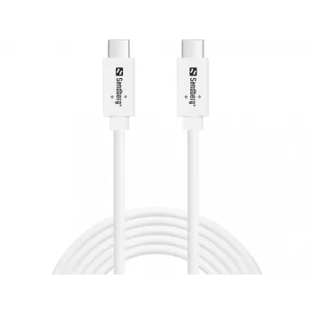 Cabo Sandberg USB-C>C USB 3.1 G2 100W 2M branco